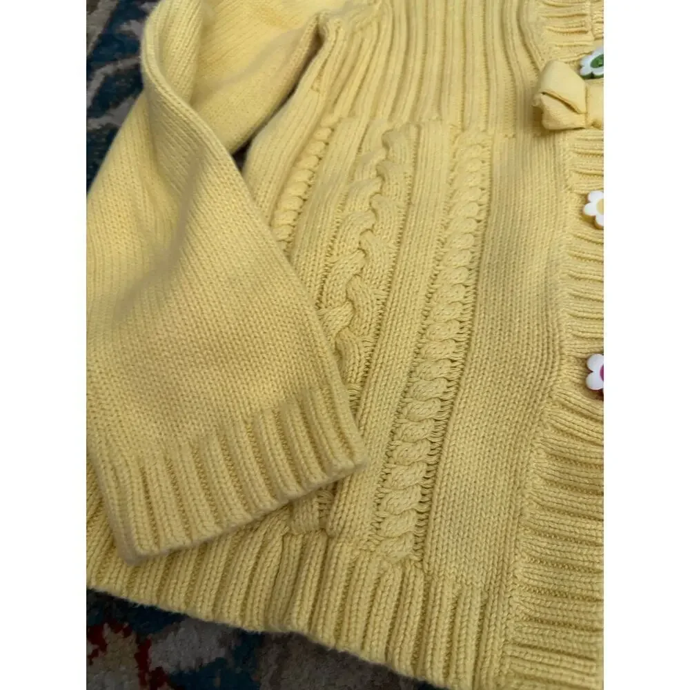Gymboree Girls 2012 Yellow showers of flowers Cardigan Sweater Size small